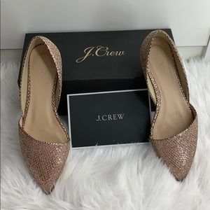 J Crew Sloan Mermaid Glitter D’orsay Flats size 7